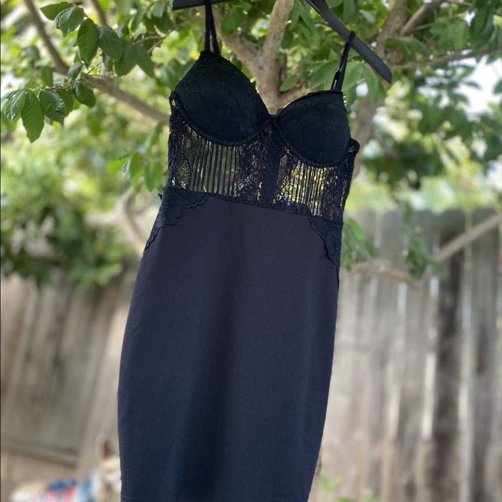 Black mini dress